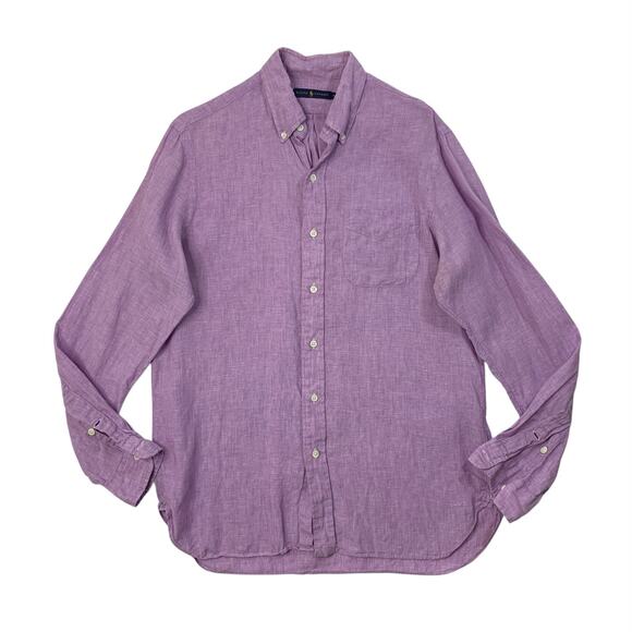 Ralph Lauren Shirt Mens M Medium Wisteria Button Down Long Sleeve Shirttail Hem - Picture 1 of 11